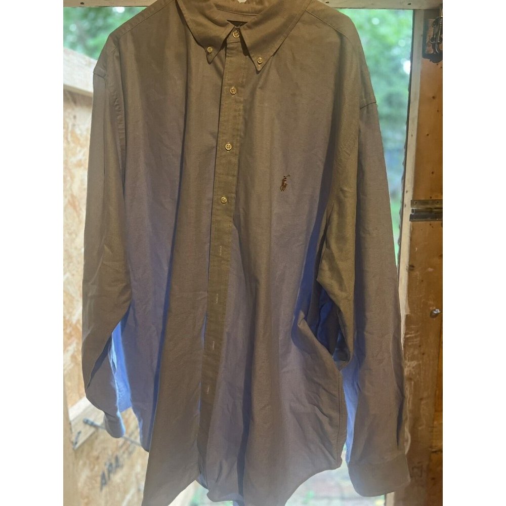 Ralph Lauren Mens 3 XLT Light Blue‎ Cotton Long Sleeve Shirt a